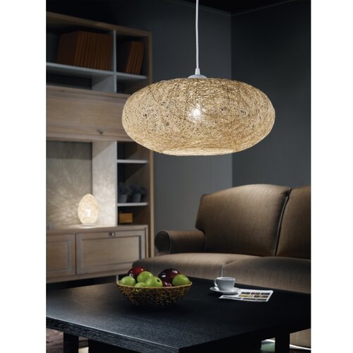 Eglo campilo 1 e27 1x60w, bela plastika/bež tekstil Slike