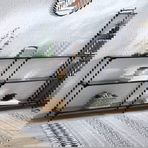 vidaXL Konzolni stol s crnom staklenom površinom 194,5x30x81cm čelični Cijene