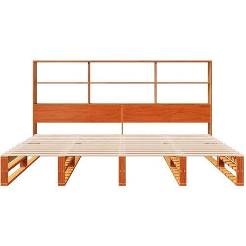  Krevet s regalom za knjige bez madraca 200x200 cm masivno drvo Slike