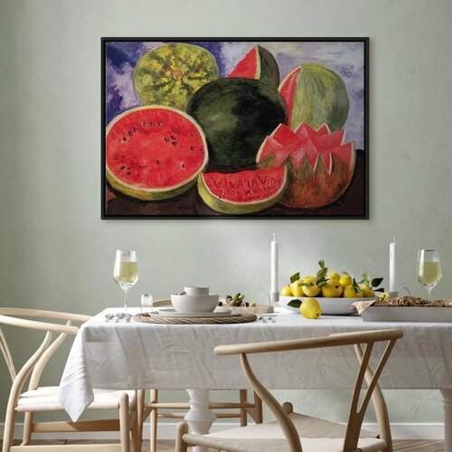  Slika - Frida Kahlo &amp;ndash; Viva la Vida 60x40 U crnom drvenom okviru Slike