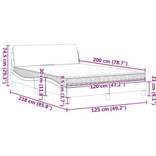 VidaXL Krevet s madracem boja cappuccina 120 x 200 cm od umjetne kože Slike