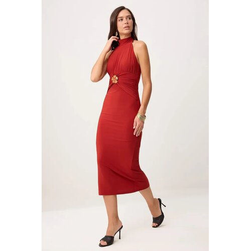 TRENDYOLMILLA Ženska haljina Twoss26El00267, Bordo Cene