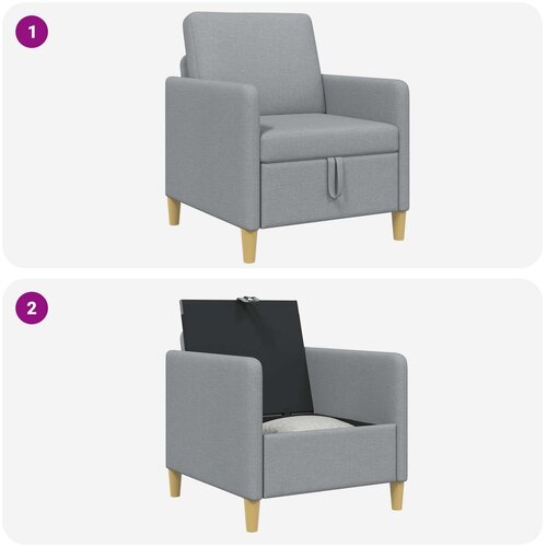 SOFA s pohranom Svjetlosiva 72 x 78 x 87 cm Poliester Slike