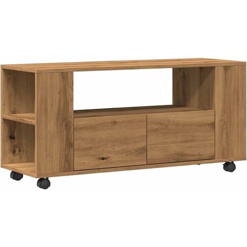 Maison Chic TV omarica - TV stojalo - Televizijska omarica s kolesi artisan hrast 102x34,5x43 cm inženirski les, (21702225) Cene