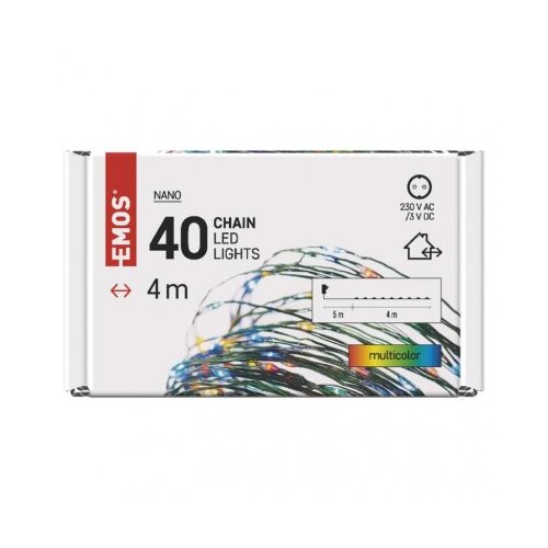 Emos LED božična nano veriga zelena, 4 m, zunanja in notranja, večbarvna, časovnik D3AM01 Slike