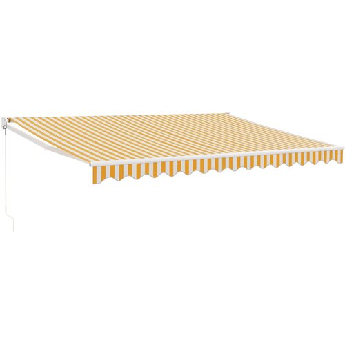Maison Chic Zložljiva tenda - Senčniki rumena in bela 4x3 m blago in aluminij, (22038183) Slike