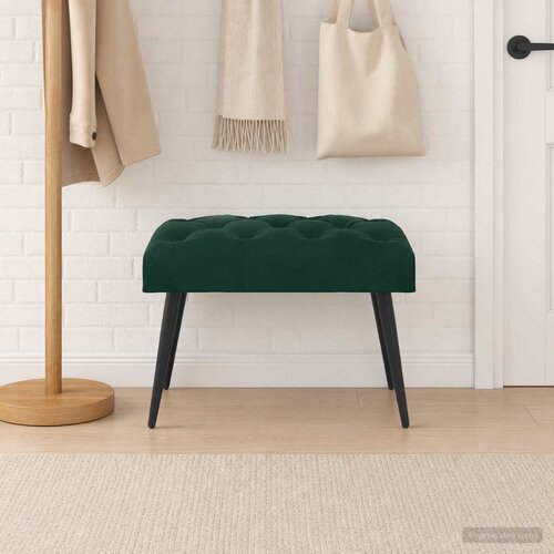  Klupa s gumbastim tkanjem Tamnozelena 60 x 40 x 45 cm Bar&scaron;un Cijene