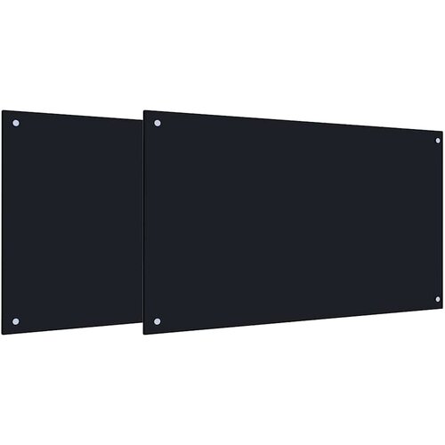  Kuhinjski zid 2 pcs Crna 100 x 60 cm Staklo otporno na udarce Slike