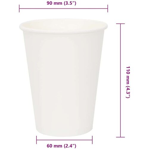 VidaXL papirnate &amp;scaron;alice za kavu 1000 kom 12 oz 300 ml bijele Slike