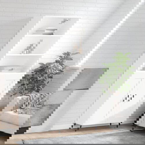 vidaXL Visoka omara bela 69,5x34x180 cm inženirski les Cene