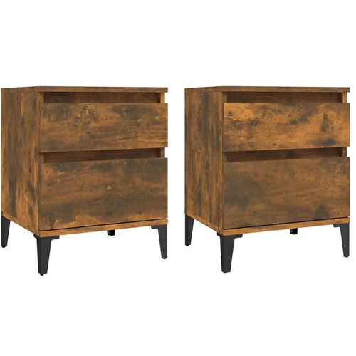 Maison Chic Dvo delni komplet Nočne omarice - Nočne mize dimljeni hrast 40x35x50 cm, (21688469) Slike