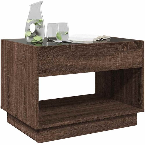  Stolić s beskonačnim LED svjetlima boja hrasta 70x50x50 cm Slike