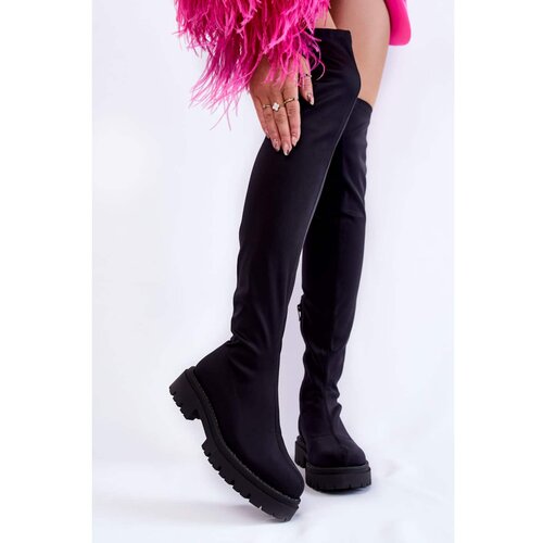 Kesi Women's Boots Over The Knee Black Brinna Slike