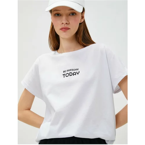 Koton Cotton Sports T-Shirt Slogan Printed