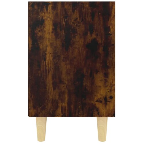  Noćni ormarić s drvenim nogama 2 kom dimljeni hrast 40x30x50 cm Slike