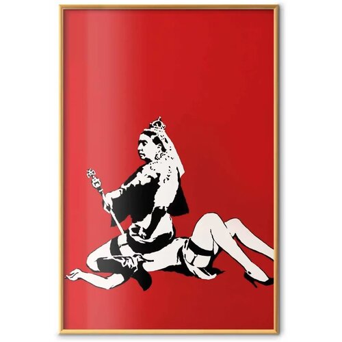  Plakat - Banksy: Queen Victoria 40x60 Zlatni okvir Slike