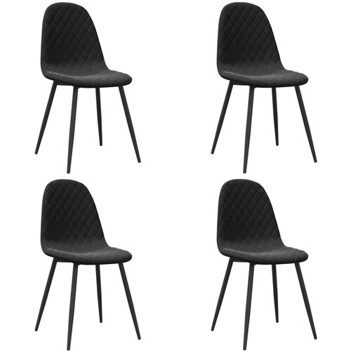 Maison Chic Jedilni stoli - Vzorci stoli 4 kosi črn žamet A678, (22031727) Slike