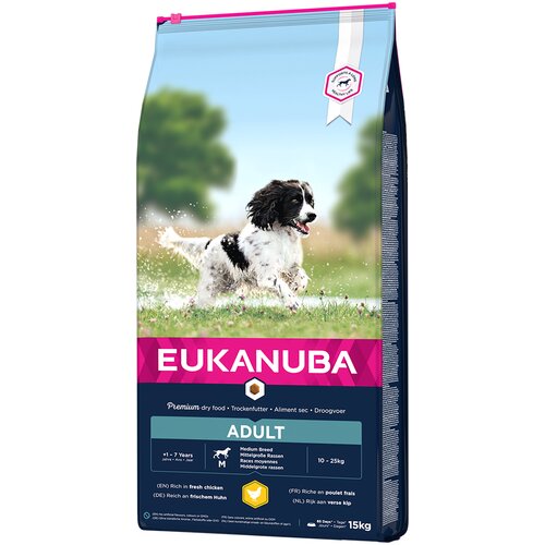 Eukanuba Adult Medium Breed piletina - 15 kg Slike