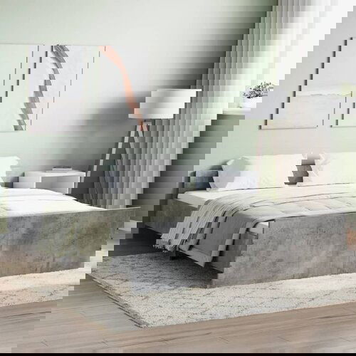 vidaXL Okvir kreveta s uzglavljem i podnožjem boja betona 140x200 cm Cene