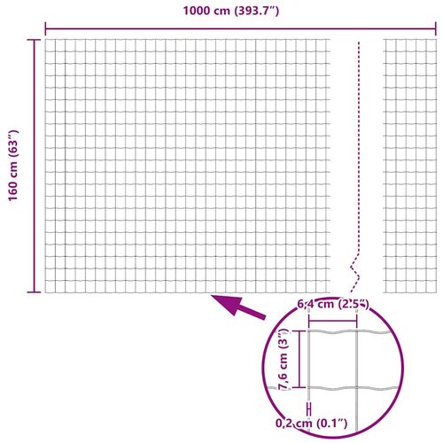 Euro ograda Crna 1,6 x 10 m Željezo prekriveno PVC-om Slike