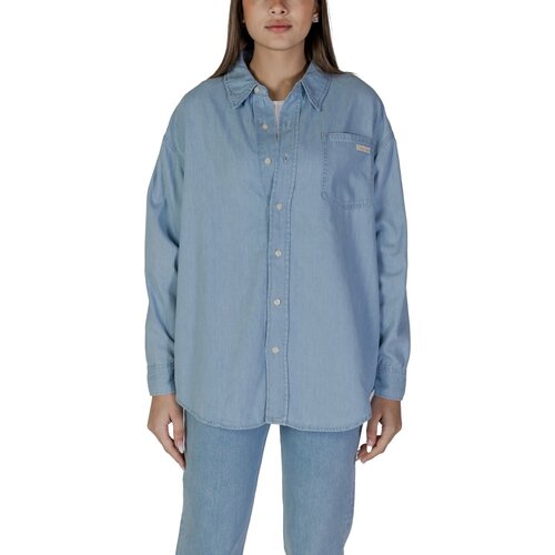 Calvin Klein Jeans Srajce & Bluze OVERSIZED LS DENIM J20J225010 Modra Cene