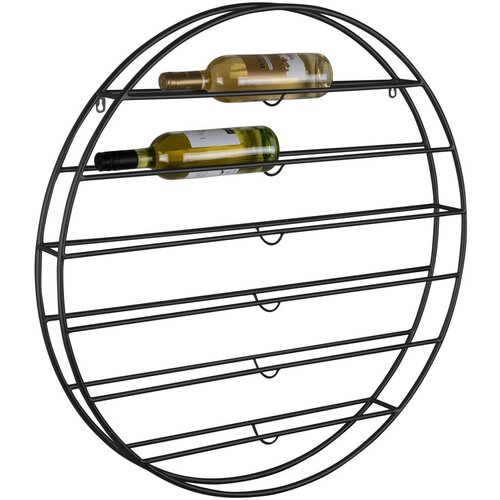 PT LIVING Črno stensko kovinsko držalo za vino &amp;scaron;tevilo steklenic 12 80x80x9 cm Redondo &amp;ndash; Slike