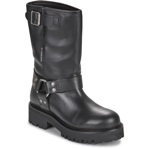 Tommy Jeans TJW URBAN BIKER BOOT LEATHER Crna Slike