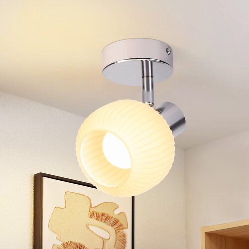 Nettlife Bela stropna svetilka E14 Vintage steklena svetilka Notranja moderna svetilka za spalnico Dnevna soba, (22116732) Cene