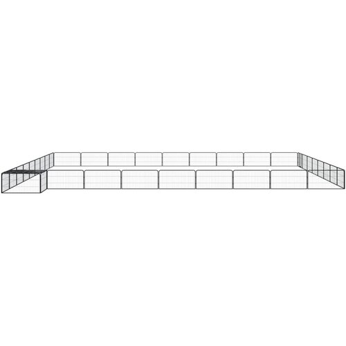  Ograda za pse s 36 panela crna 100 x 50 cm čelik obložen prahom Slike