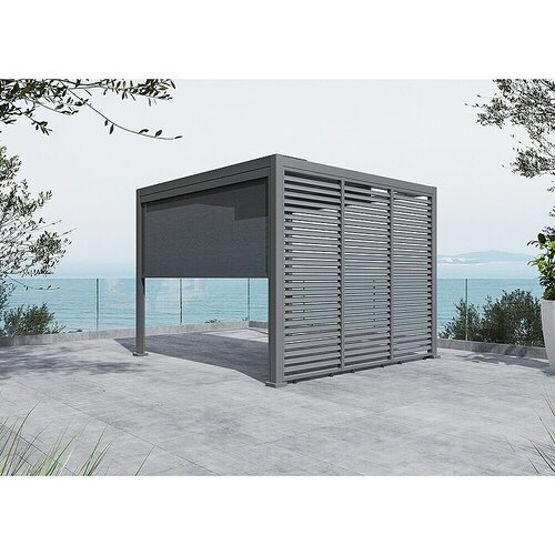 SUNFUN Paviljon sa sjenilom na namatanje Milos (&Scaron; x D: 294 x 294 cm, Night-Grey, Aluminij/Poliester/PVC/Staklena vlakna, 5 -dij.) Cijene