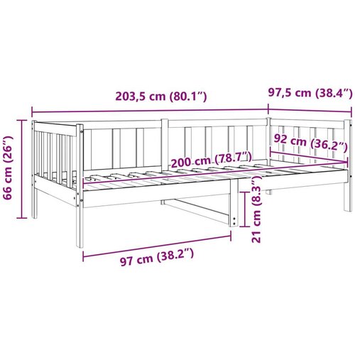  Okvir za krevet s uzglavljem Vosak smeđa 100 x 200 cm Slike