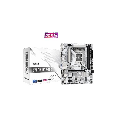 AsRock MB B760-HDV/M.2B760, LGA1700, 2xDDR5, 2xM.24xSATA,RAID,HDMI,DP,VGA,MicroATX, White Slike