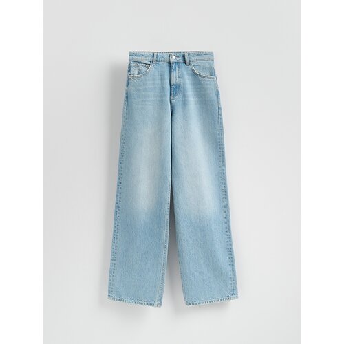 Reserved Wide leg traperice - plava Cene