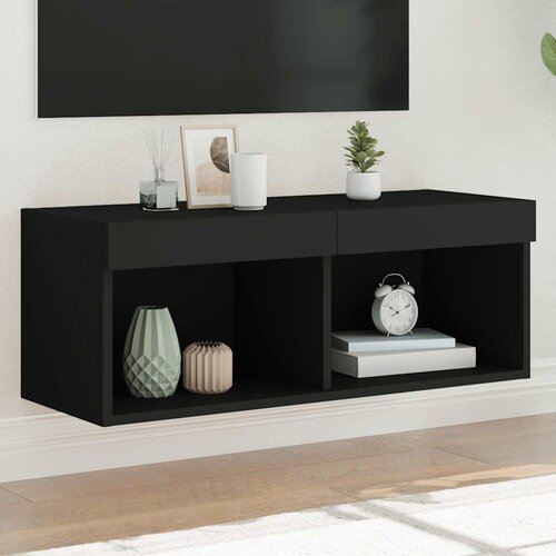 TV ormarići s LED svjetlima 2 kom crni 80x30x30 cm Cene