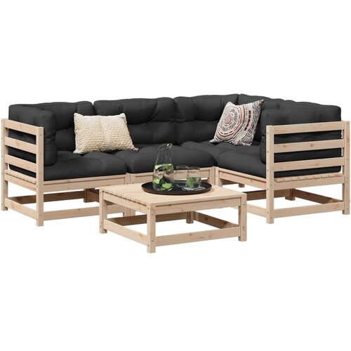 VidaXL 5-dijelni set vrtnih sofa od masivne borovine Slike