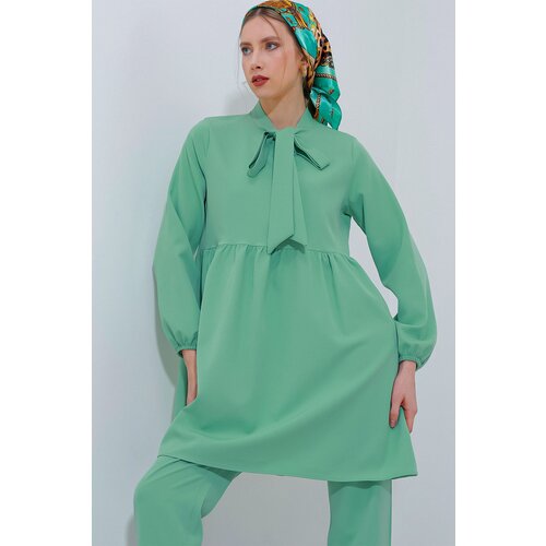 Bigdart Women's Mint Knitted Trousers Tunic Top and Bottom Set 6654 Cene