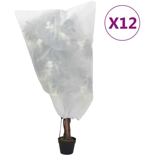 vidaXL Prevleka za rastline iz flisa z vrvico 12 kosi 70 g/m² 0,8x1 m Cene