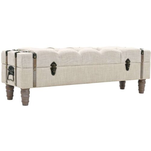 In Klupa za pohranu od masivnog drva i čelika 111 x 34 x 37 cm Cijene