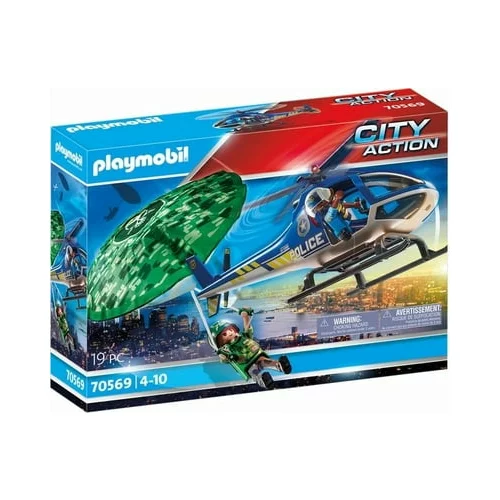 Playmobil 70569 - City Action - Policija-Helikopter: Zasledovanje s padalom