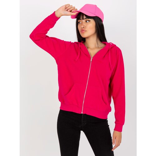 BASIC Feel Good Fuchsia zip-up hoodie with pockets Cene