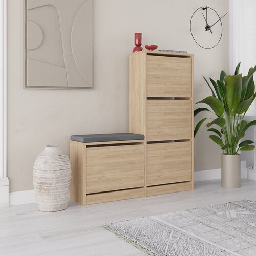 Hanah home Ormarić za cipele 105x118,5x26cm Hrast Cijene