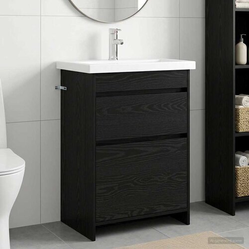  Set namje&amp;scaron;taja za kupaonicu Crni hrast 61 x 40 x 84,5 cm Slike