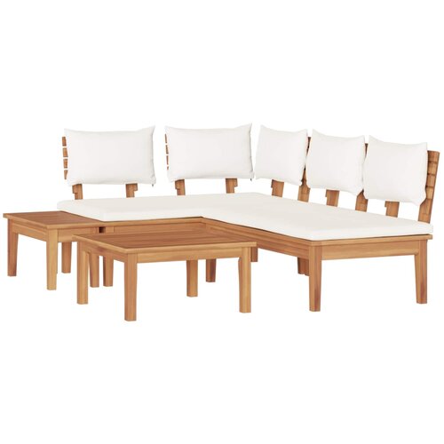 vidaXL Vrtna sedežna garnitura 4 pcs Rjava in krem, (5000145035) Cene
