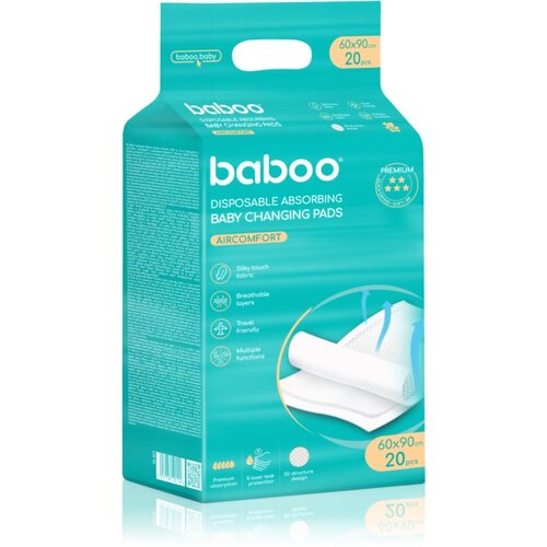 Baboo AirComfort Disposable Absorbing Changing Pads jednokratne podloge za previjanje 60&amp;times;90 cm 20 kom Slike