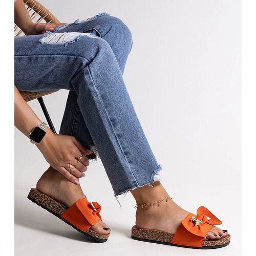 Gemre Orange flip-flops with a bow and a bear Segan Cene