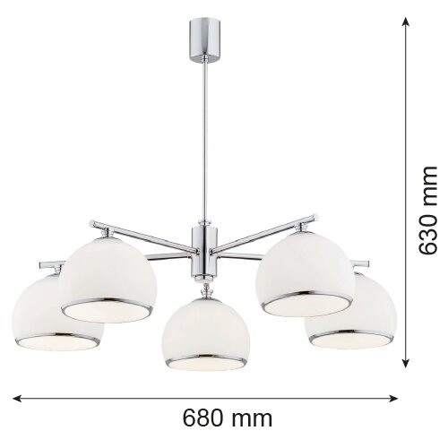  Argon 2087 - Luster na &amp;scaron;ipci MARBELLA 5xE27/15W/230V hrom Slike
