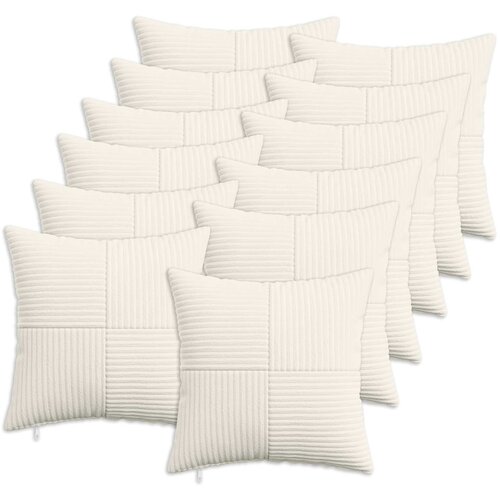  Presvlaka za jastuk 12 pcs ALMELO Krem 40 x 40 cm Kord Cene