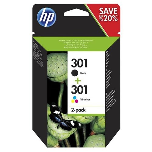  Kartuša HP 301 črna/black + HP 301 barvna (N9J72AE / J3M81AE) komplet - original Cene