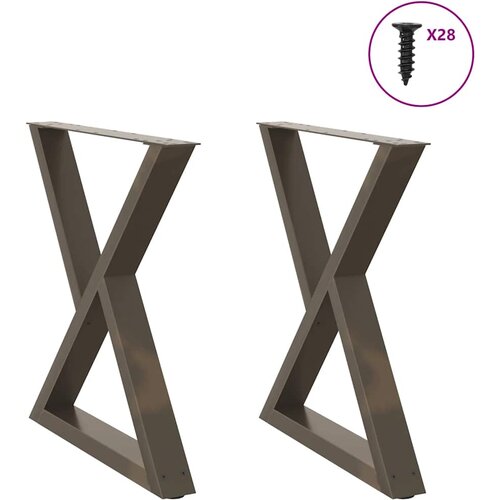 vidaXL Noge jedilne mize 2 kosa Naravno jeklo 80x(72-73,3) cm Jeklo, (21828651) Cene