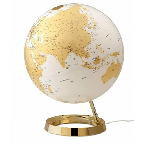 Tecnodidattica Globus Metal Gold, 30 cm, z lučko, angleški